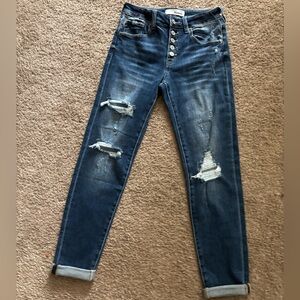 Women's Distressed Blue Jeans